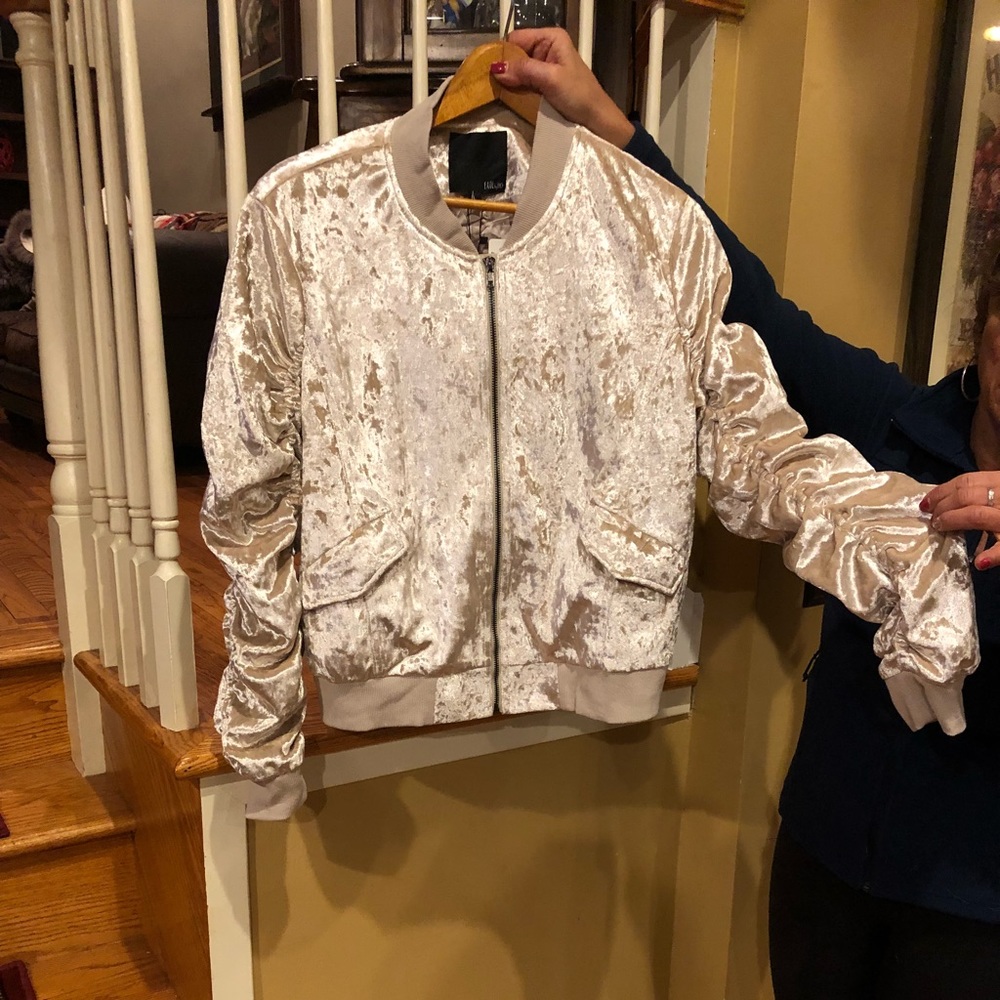 Velvet bomber jacket